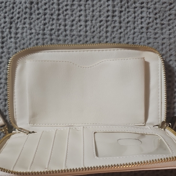 Target White Bow Wristlet Wallet | Faux Leather Zip Clutch - Picture 6 of 8
